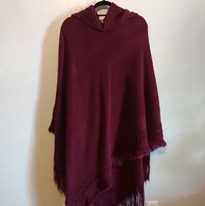 Wine Poncho with hoodie